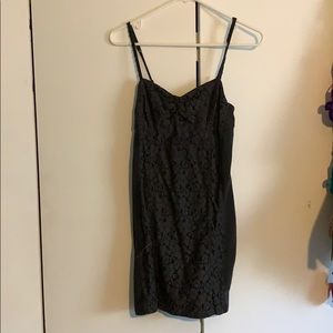Lacy dark grey dress w/ back zipper